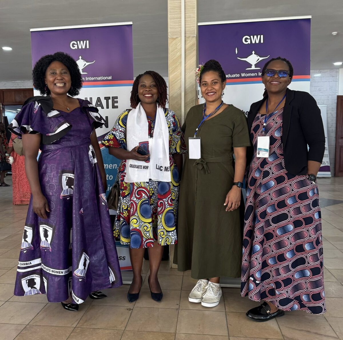 Eleni Tabua-Young (third from left), GWF’s VP Membership, represented Graduate Women Fiji in the 35th GWI Triennial General Assembly and Conference held in Lusaka, Zambia in September 2025.